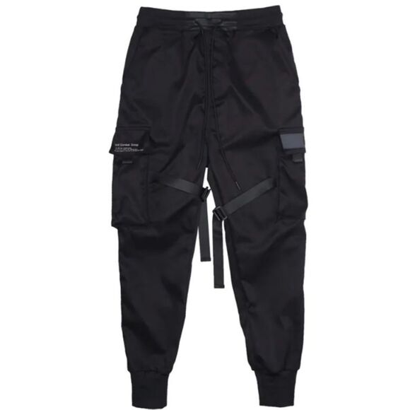 Other - Teen Boys Black Streetwear Drawstring Cargo Utility Pants Size XS/XXS NWOT
